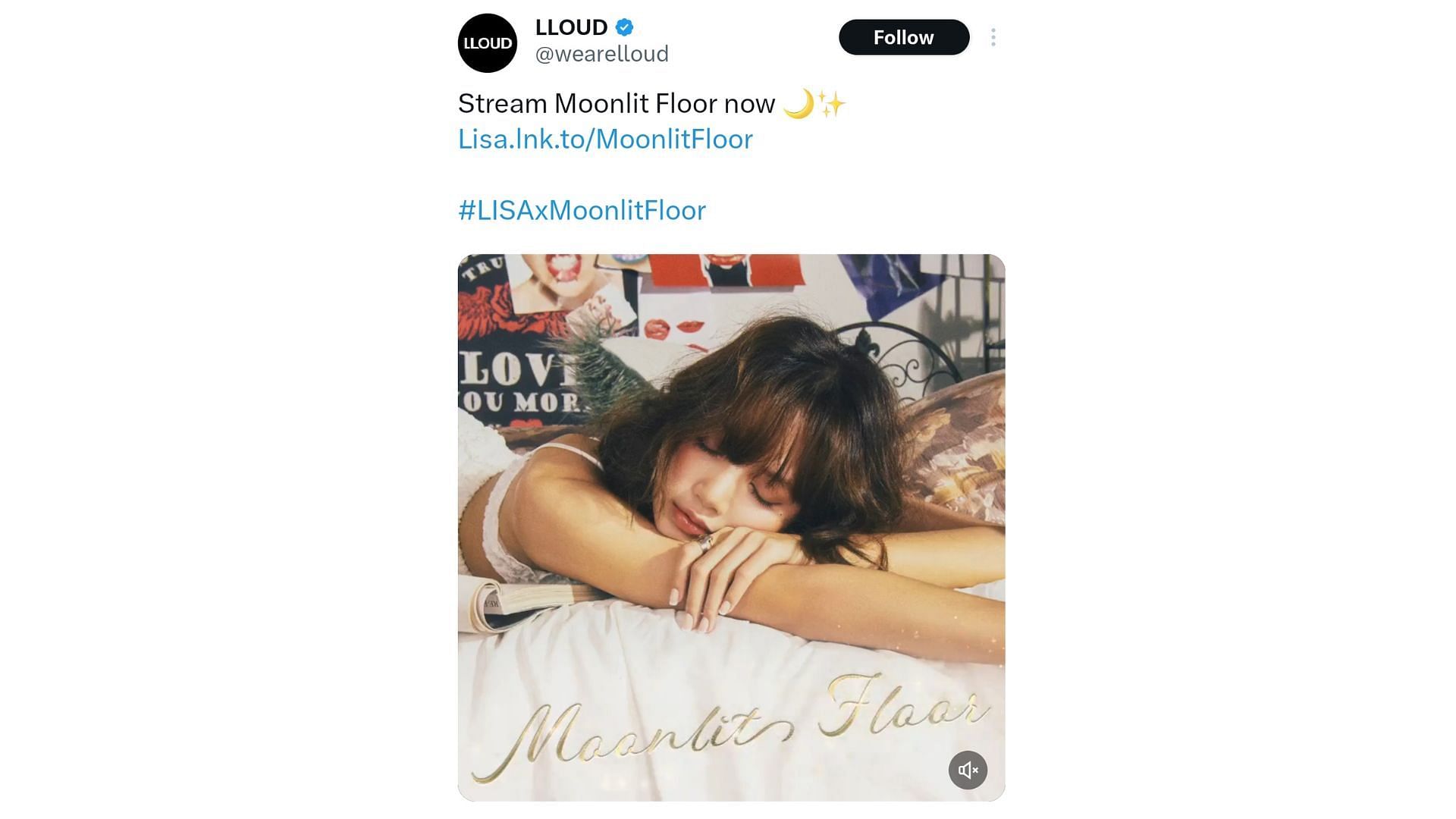 BLACKPINK&#039;S Lisa drops latest single Moonlit Floor (Image via X/@wearelloud)