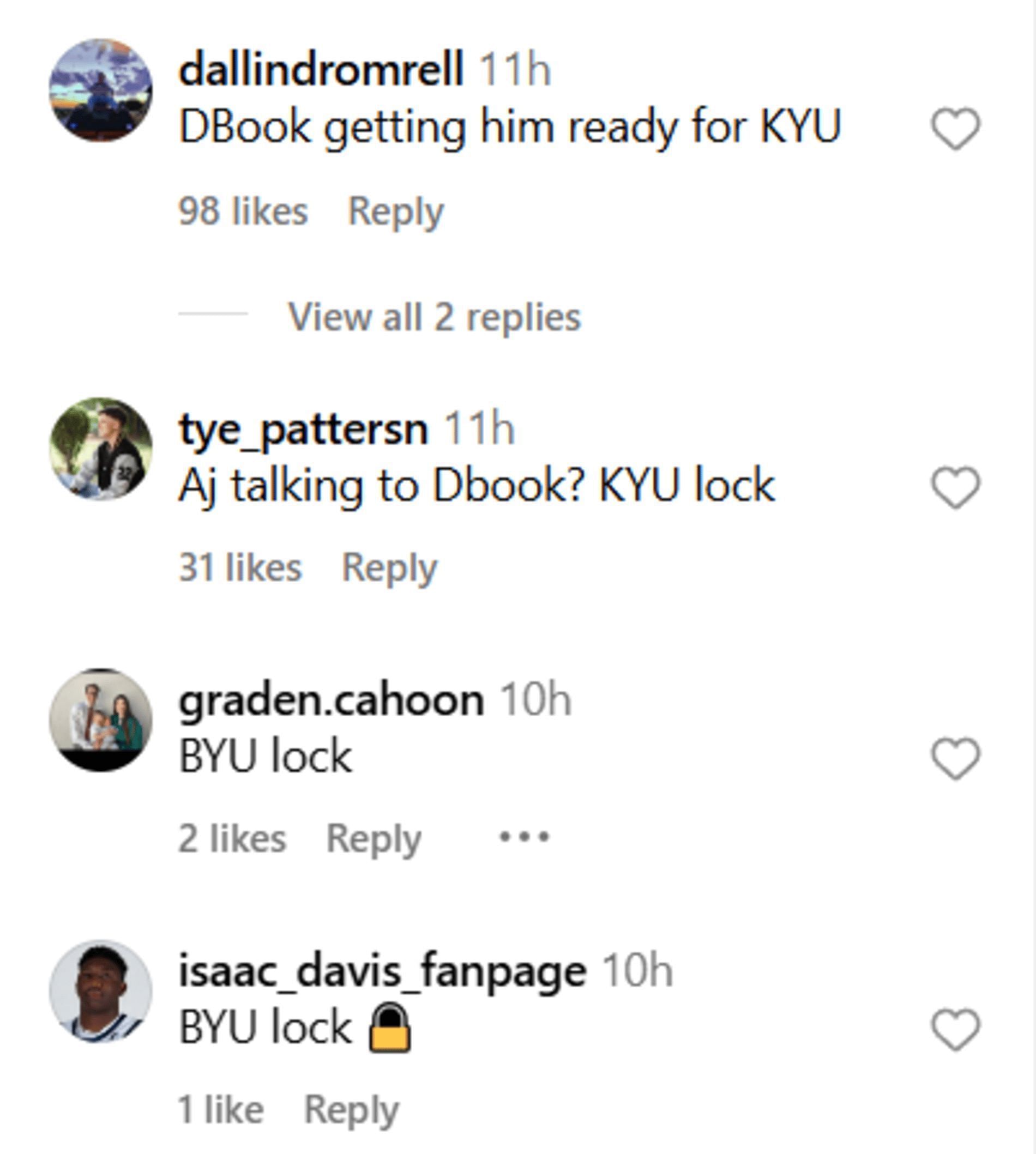 Fans react to Devin Booker talking with AJ Dybantsa (Image via Instagram/nba)