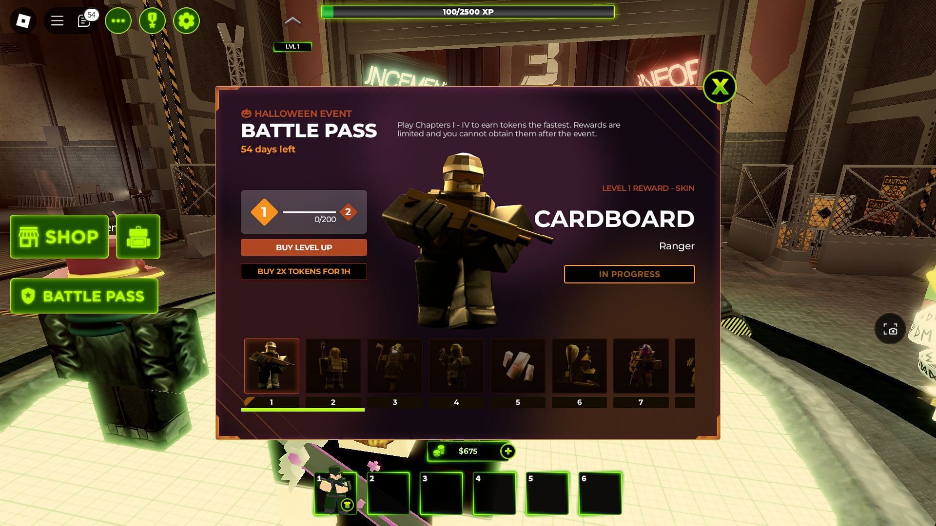 The Halloween Event Battle Pass (Image via Roblox)