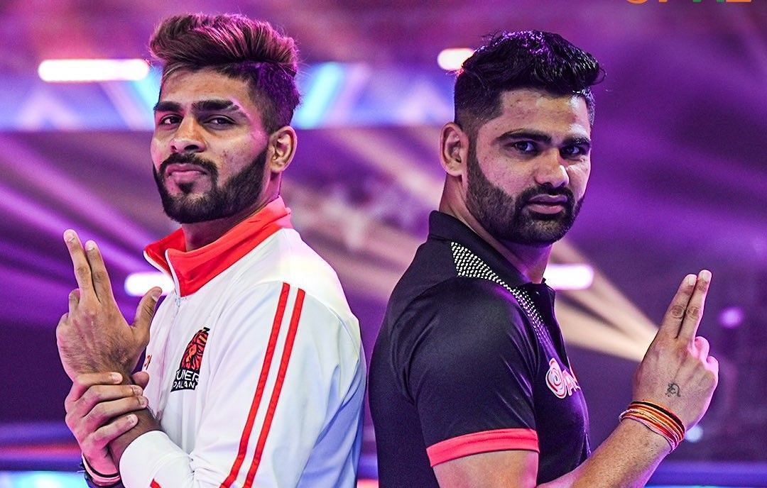 असलम ईनामदार और परदीप नरवाल (Photo Credit - @ProKabaddi)