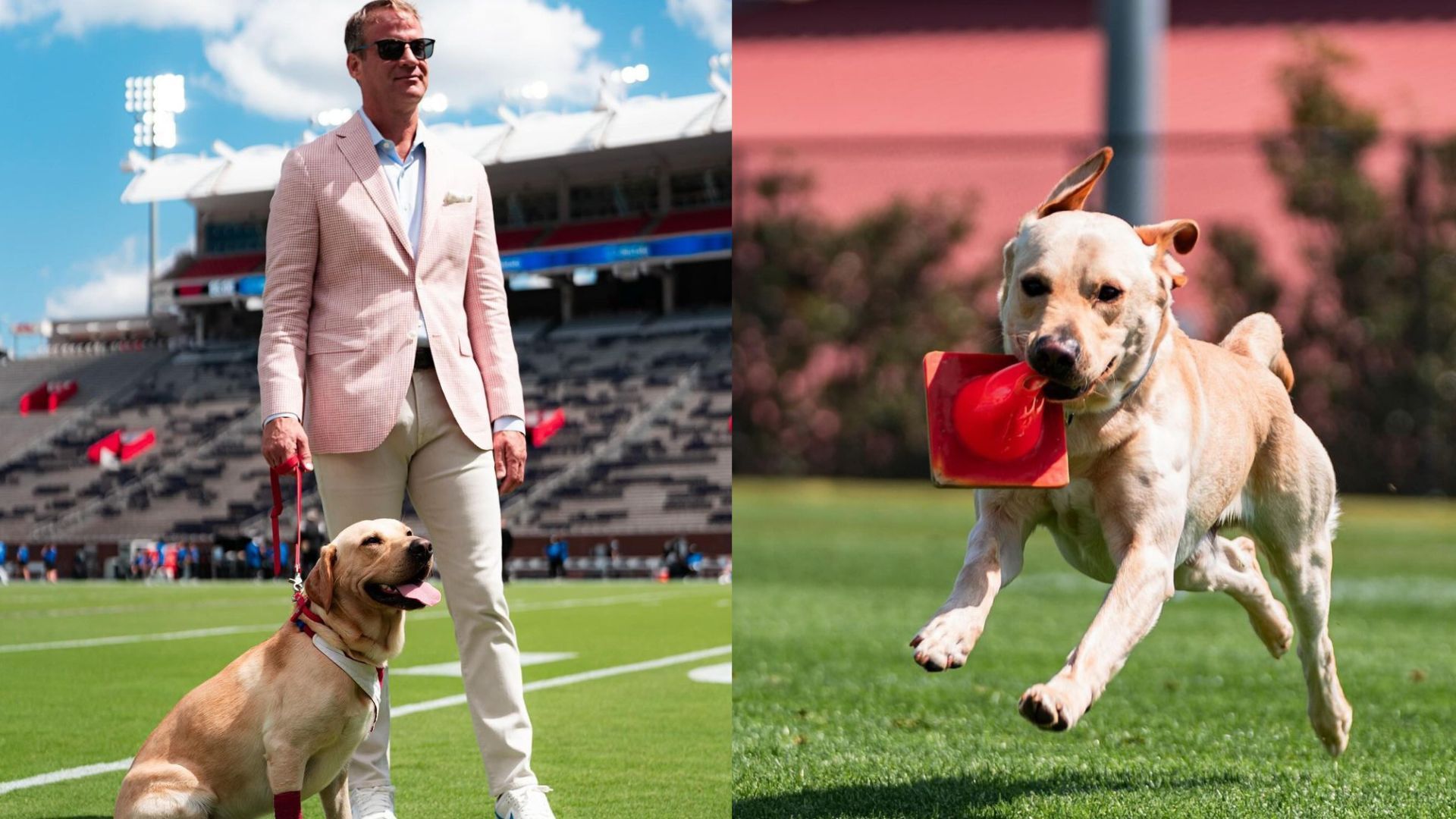 Coach Lane Kiffin and his dog Juice (Juice