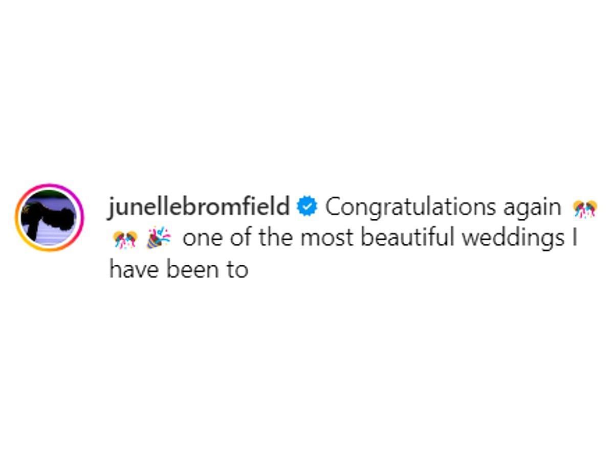 Junelle Bromfield&#039;s comment