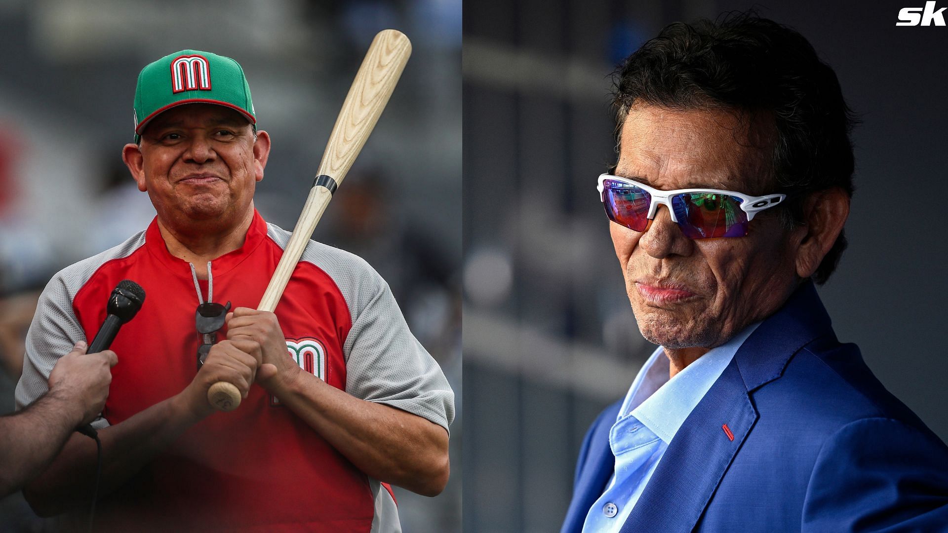 Former Los Angeles Dodgers pitcher Fernando Valenzuela looks on from the dugout before the game against the Pittsburgh Pirates at Dodger Stadium (Source: Getty)