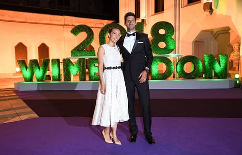 The Serb with his wife Jelena (Source: Getty)