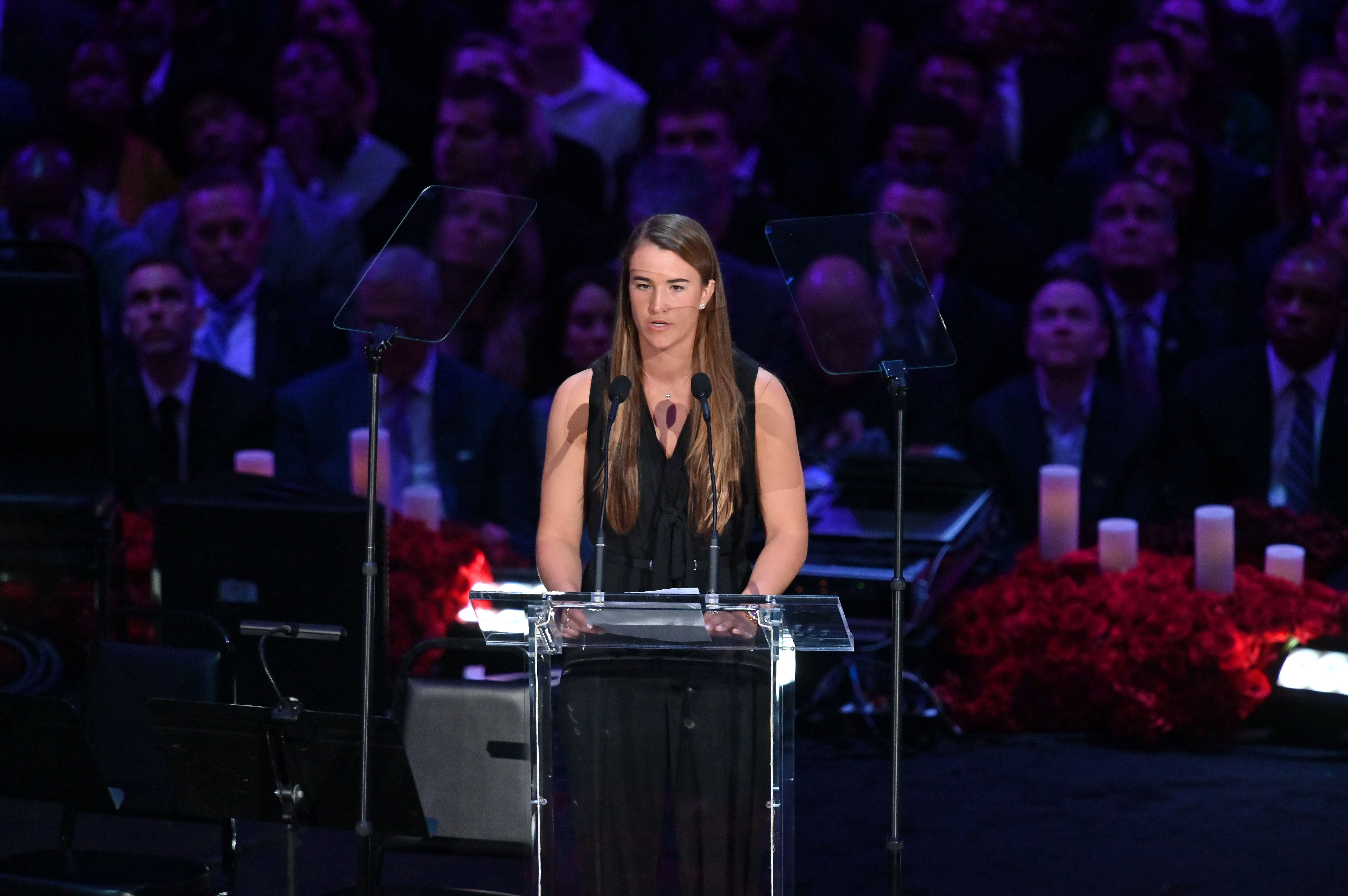 New York Liberty star Sabrina Ionescu in attendance of memorial in celebration of life for Kobe and Gianna Bryant - Source: Imagn