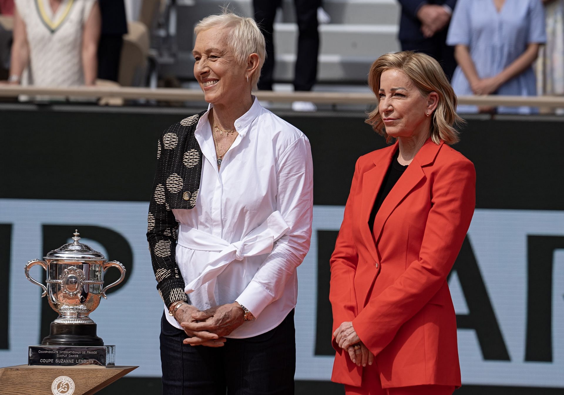 Navratilova (L) and Evert at the 2024 French Open (Image: Getty)