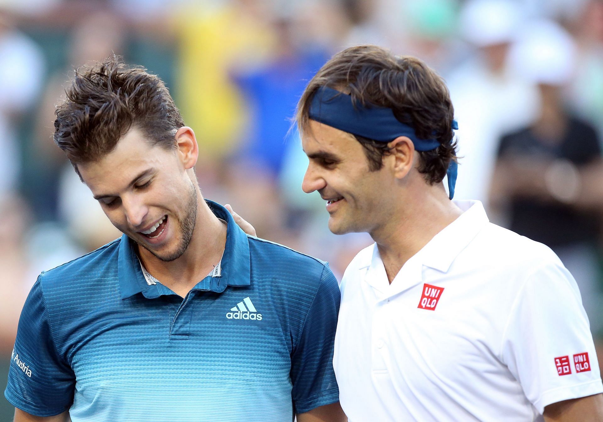 Dominic Thiem (L) and Roger Federer (R) (Source: Getty)