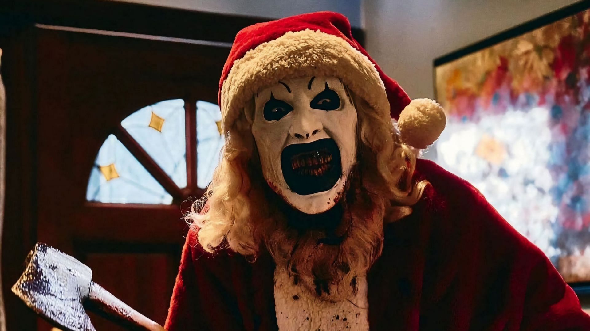 Art the Clown in a still from the Terrifier 3 trailer