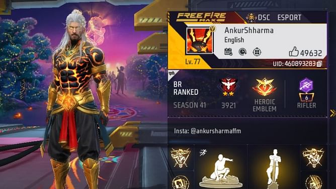 Ankur Sharma की Free Fire MAX ID, स्टैट्स और अन्य जानकारी