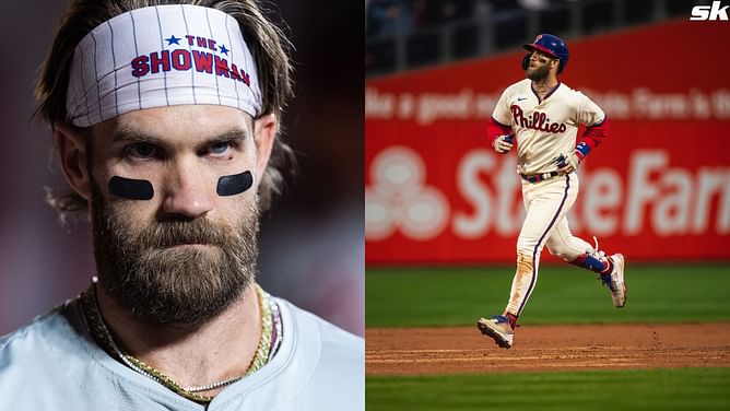 Bryce Harper's wife Kayla reacts to thrilling NLDS Game 2 win over Mets, celebrates with Phillies wives in coordinated outfits