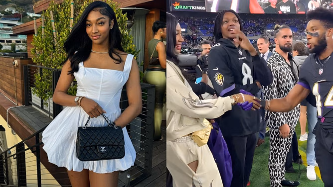 Fans joke about what Marlon Humphrey said to Angel Reese during Ravens vs. Bills game: “I watch women’s basketball cuz of you"