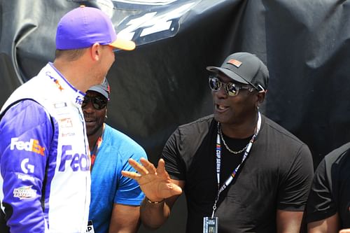 23Xi co-owner Michael Jordan talks with Denny Hamlin. (Source: Getty Images)