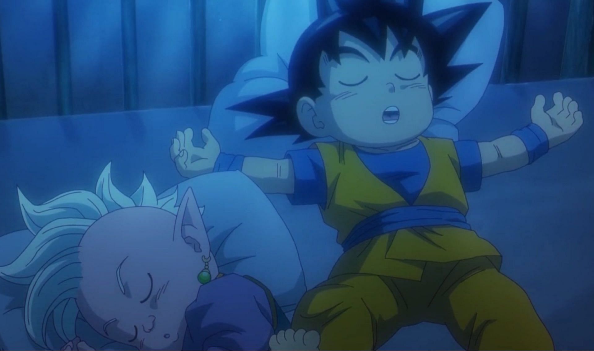 Shin and Goku sleeping (Image via Toei Animation).