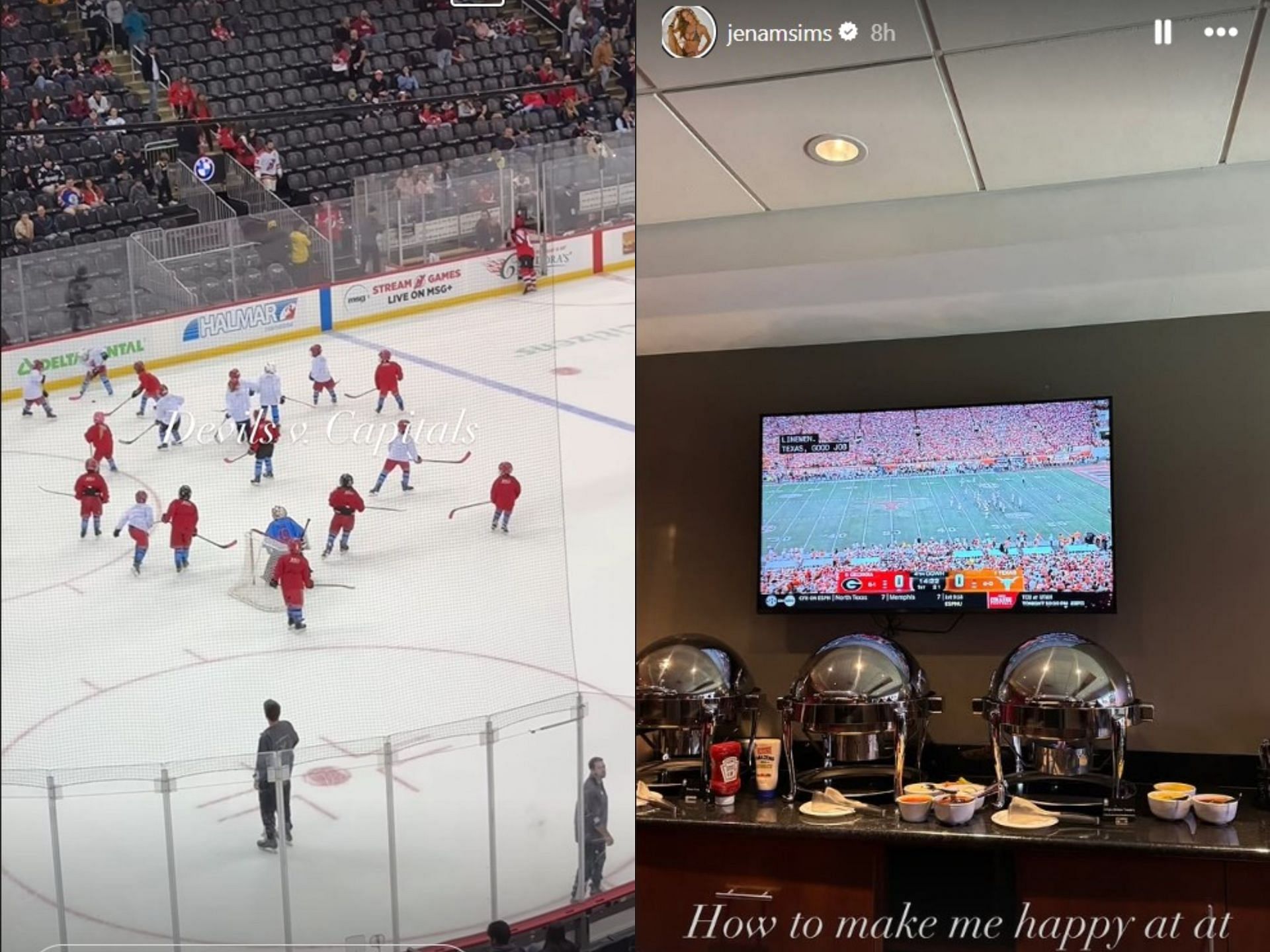 Jena Sims shares photographs from her recent outing at the NHL game (Images via Instagram@jenamsims)