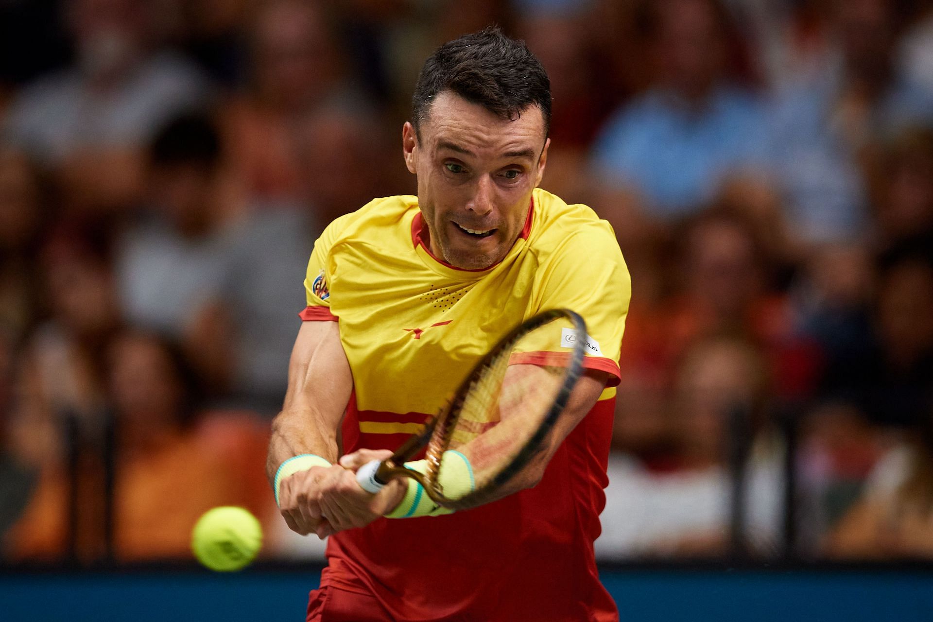 Roberto Bautista Agut in action for Spain at the 2024 Davis Cup Finals (Picture: Getty)