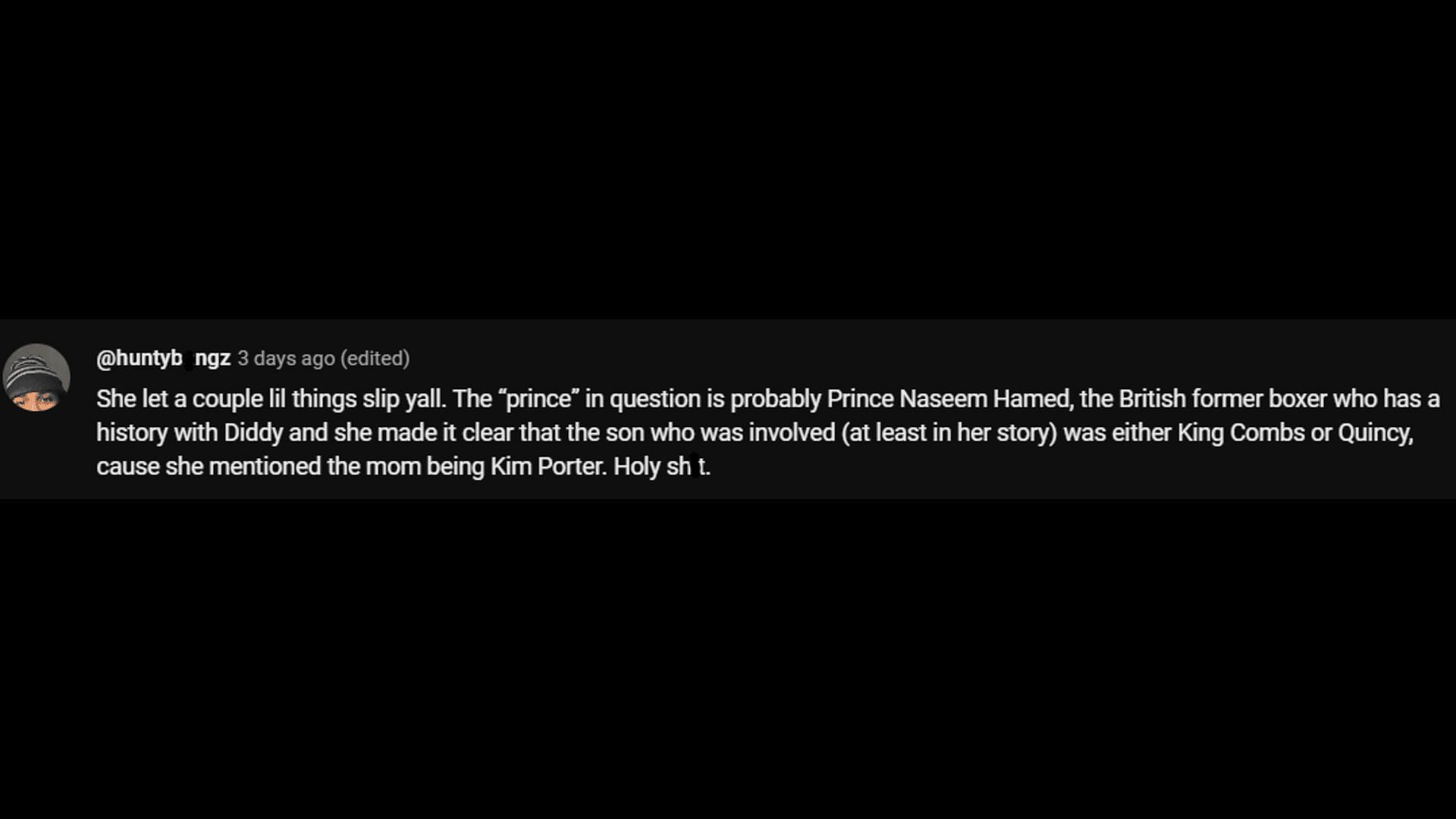 A social media user predicts that the "Arabian Prince" in Tanea's Diddy story is the late Prince Azim of Brunei. (Image via YouTube)