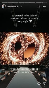 Screenshot of Simone Biles' Instagram story.