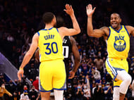 Stepen Curry and Andre Iguodala (Image via Imagn).
