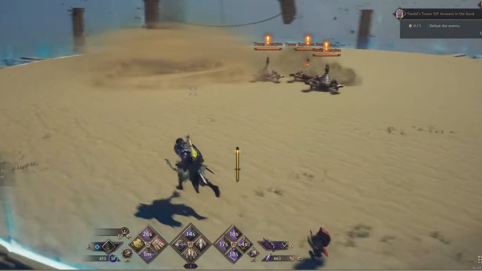 Lure the lesser scorpions to lure the boss out (Image via NCSoft)