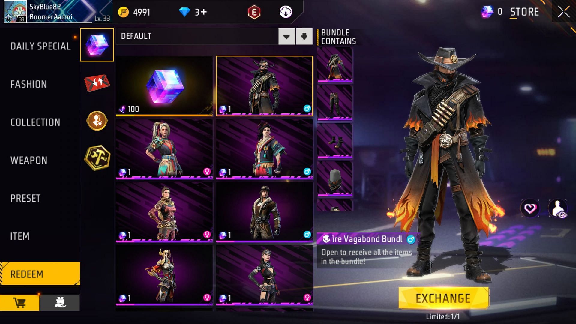 There are various outfits that can be redeemed (Image via Garena)