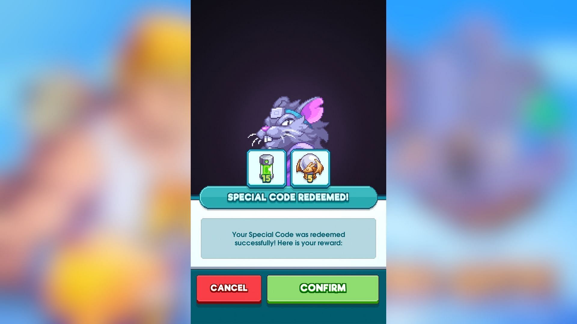 Rewards from the active codes in Tap Force (Image via Race Cat)