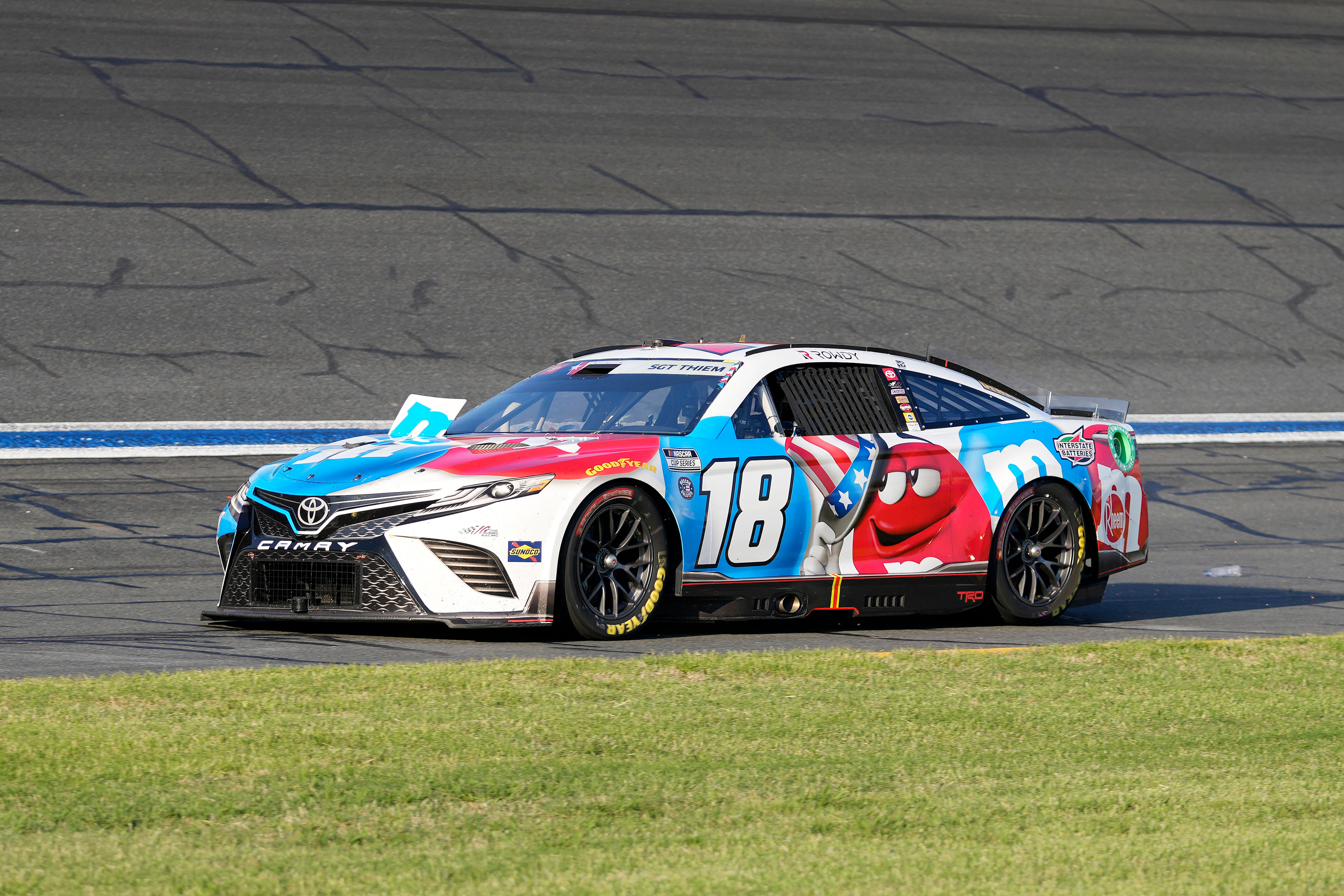 Kyle Busch&#039;s No. 18 Joe Gibbs Racing Toyota at the 2022 Coca-Cola 600 (Source: Imagn)