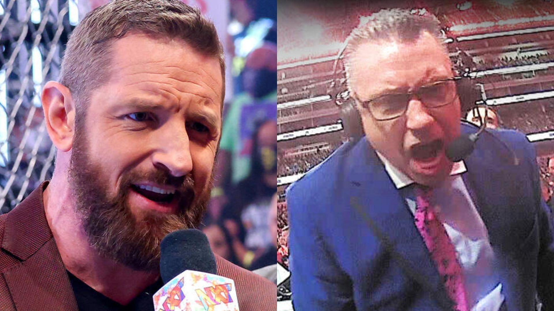 Wade Barrett on the left and Michael Cole on the right (Image Credits: WWE.com)