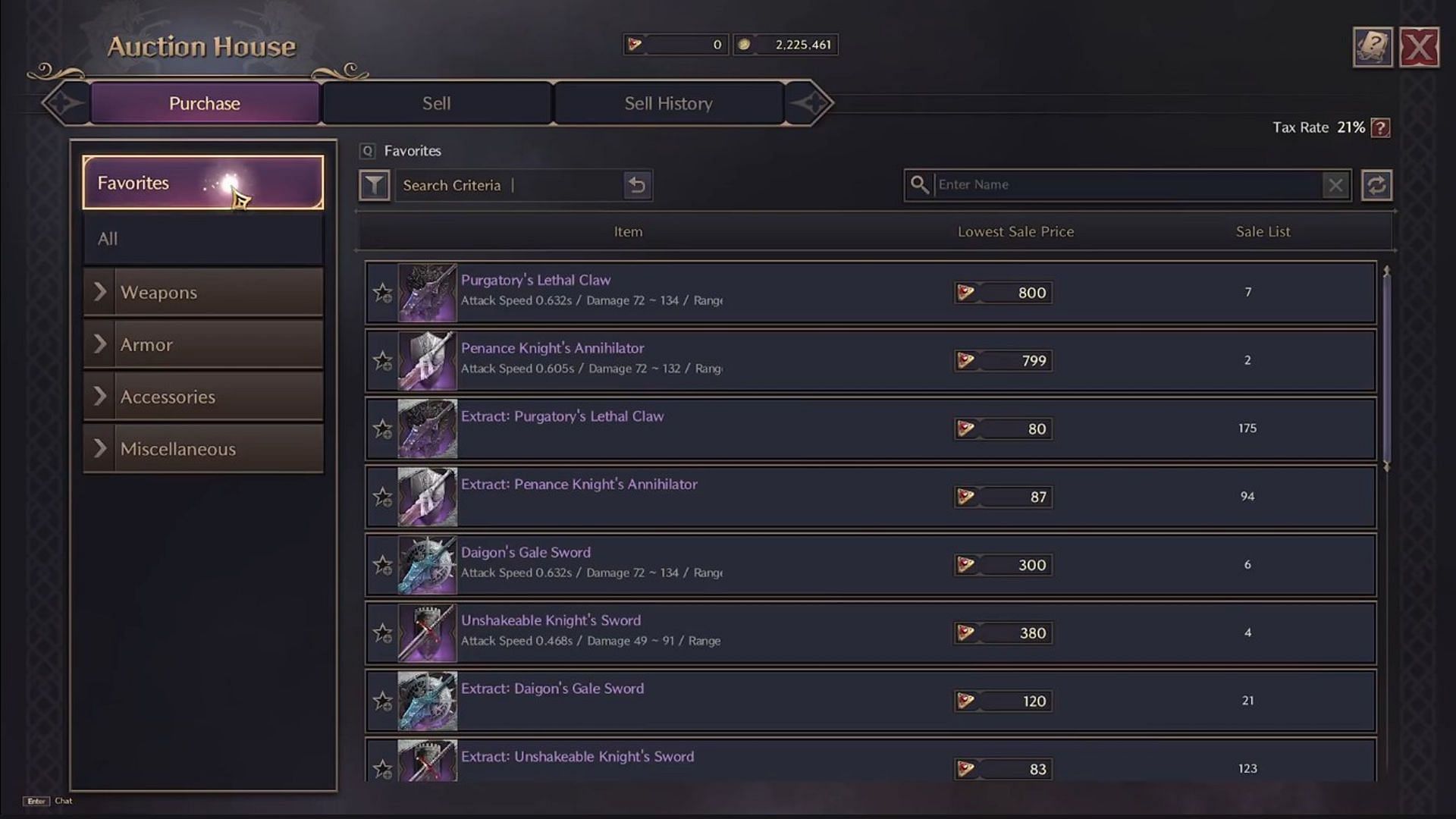 The Throne and Liberty Auction house can be used to buy and sell items (Image via NCSoft)