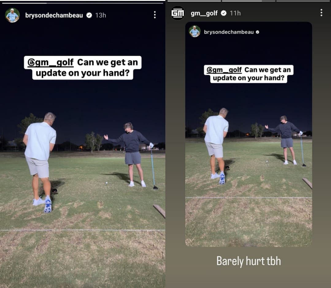 Still from Bryson DeChambeau and Garrett Clark&#039;s Instagram stories/@brysondechambeau &amp; @gm__golf