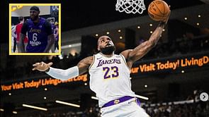"Still too big, man"- 250-pound LeBron James flexes his size in practice after and-1 finish