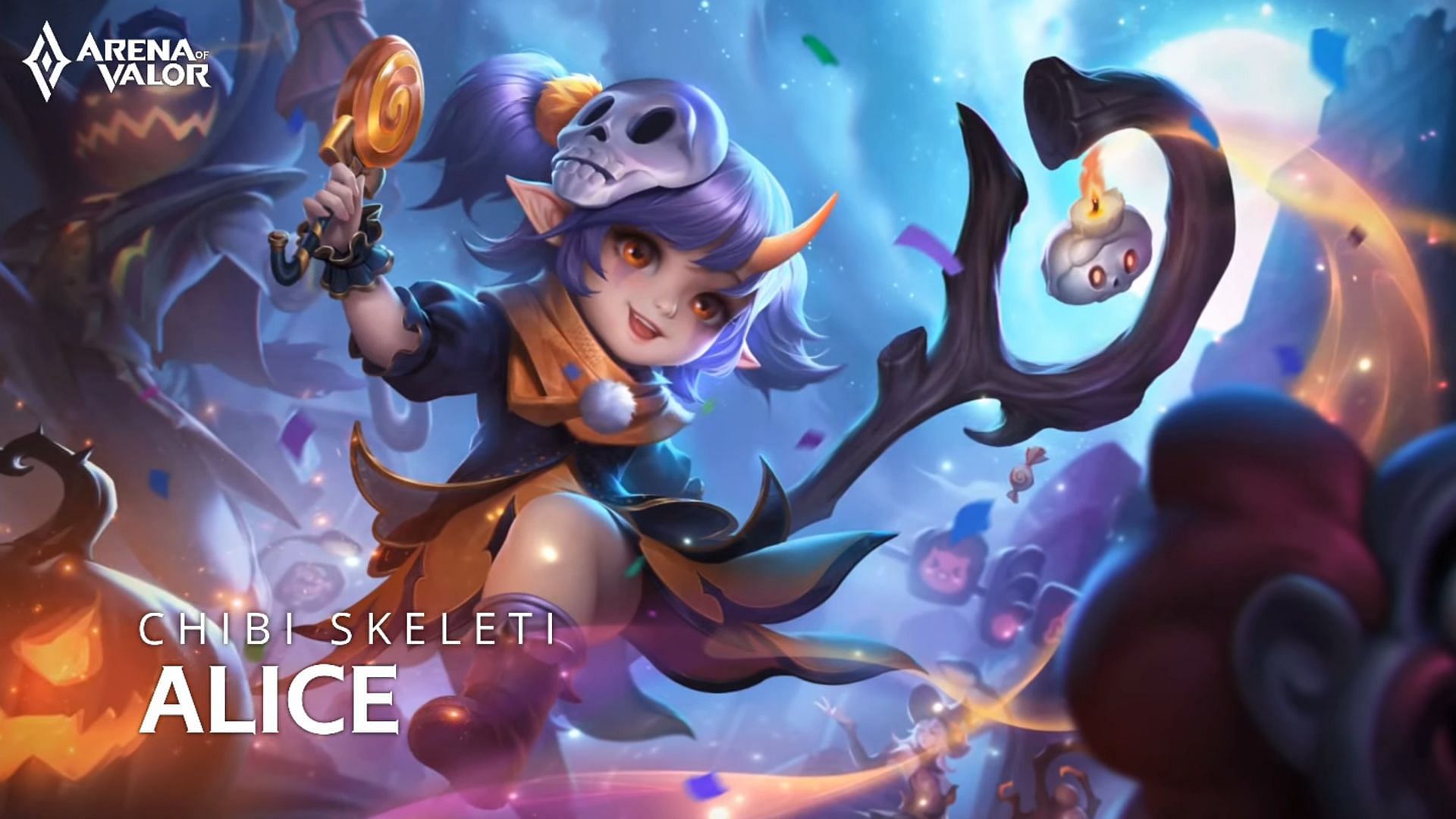 Alice&rsquo;s concept is to empower and defend her teammates and to interfere with the enemy&rsquo;s actions, making her one of the best support heroes in Arena of Valor for competitive play (Image via Level Infinite)