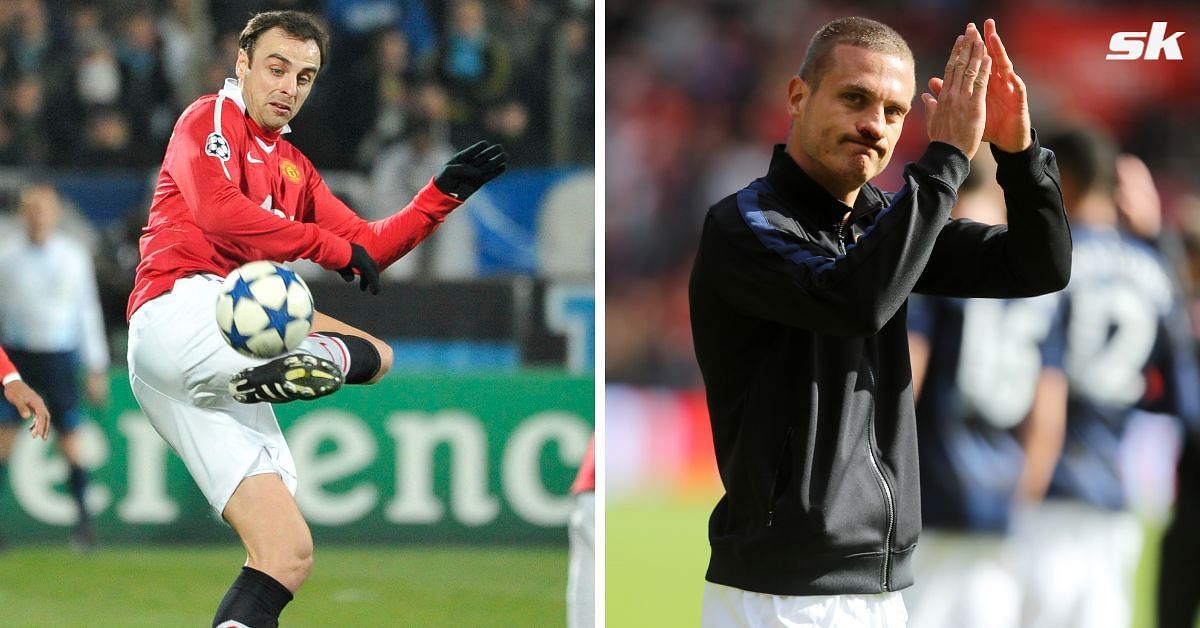 Dimitar Berbatov (left) and Nemanja Vidic (right)
