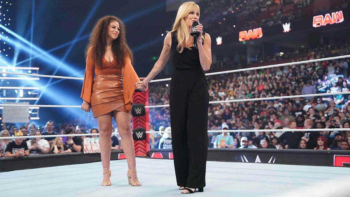 Samantha Irvin and Lilian Garcia in a WWE ring. (Photo: WWE.com)