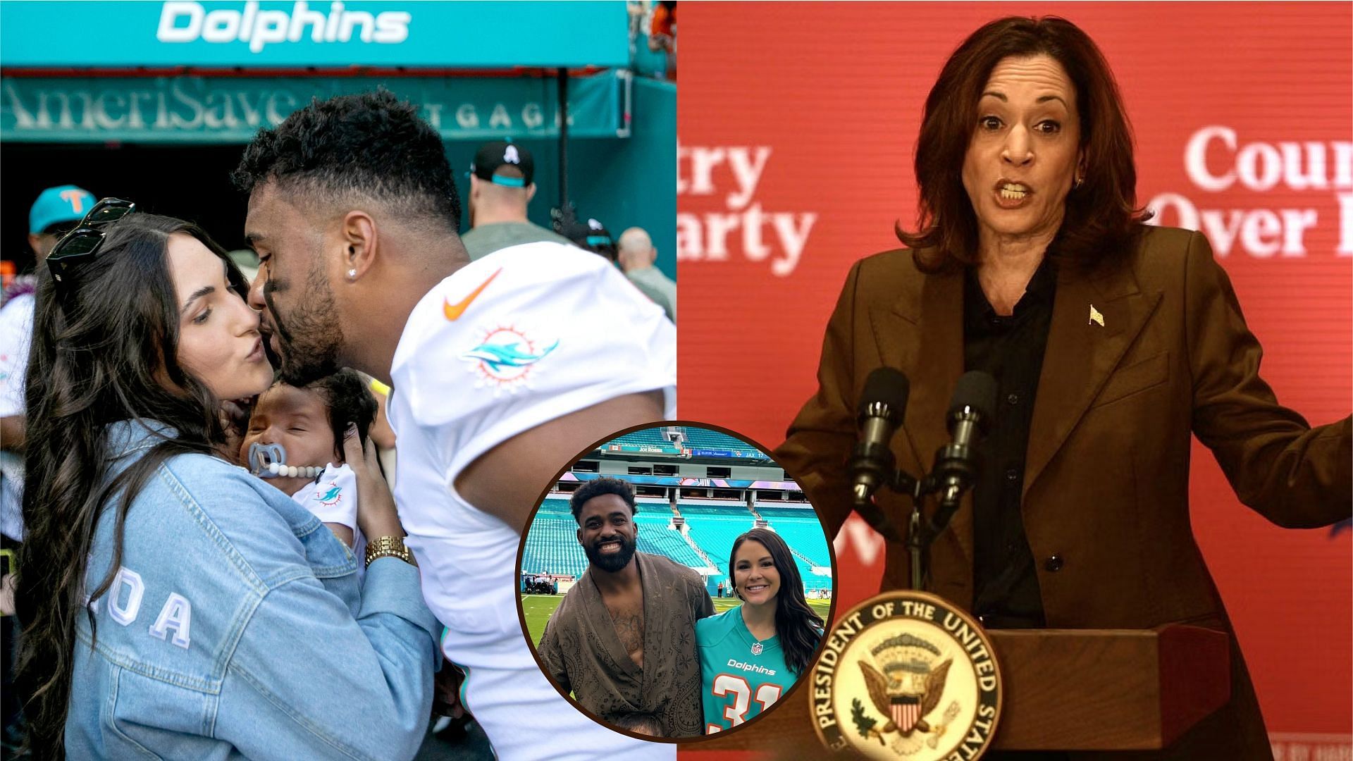 Tua Tagovailoa&rsquo;s wife Annah makes opinion clear on Raheem Moster&rsquo;s wife Devon receiving racist backlash for slamming Kamala Harris [Credit: Imagn,Devon/IG