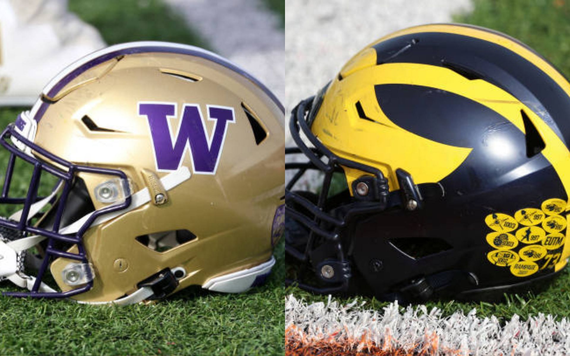 Washington Huskies (left); Michigan Wolverines (right)