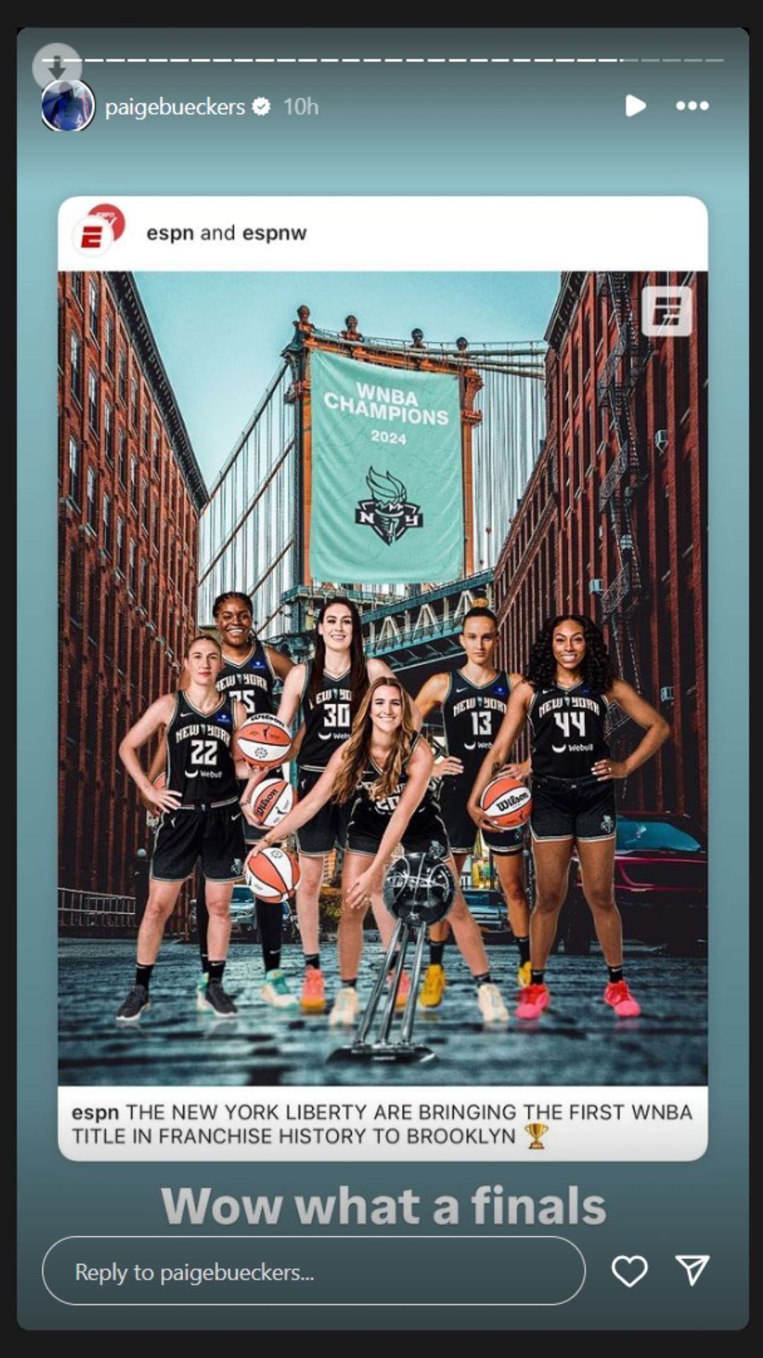 “What a finals” UConn’s Paige Bueckers in awe of New York Liberty’s