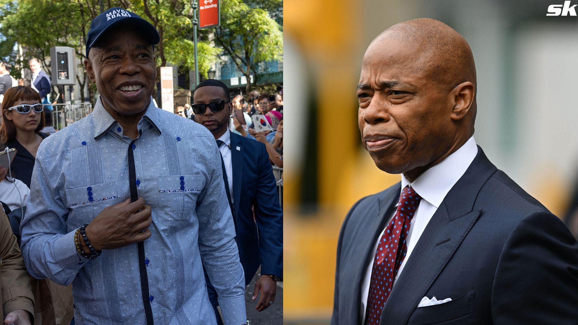 Mayor of New York City Eric Adams is seen leaving Manhattan Federal Court (Source: Getty)