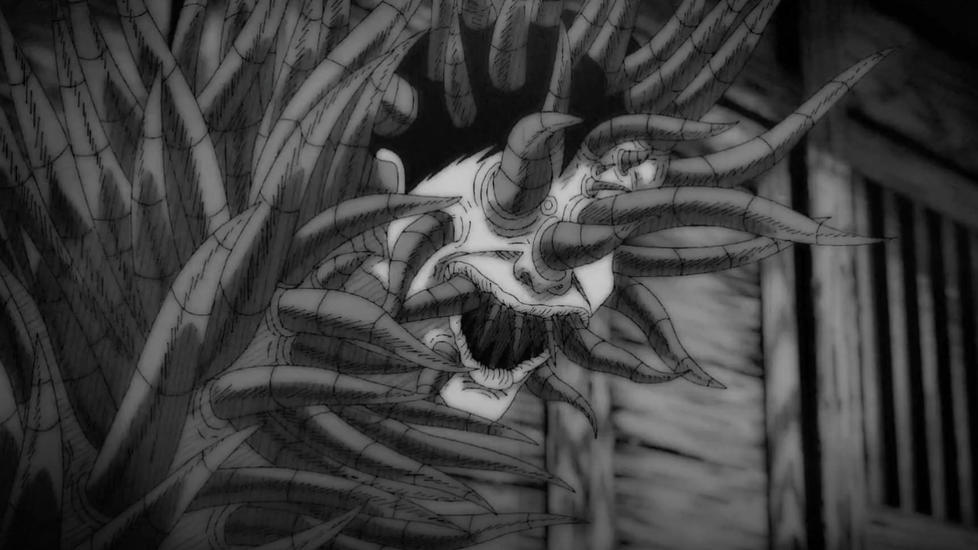 A man afflicted by the spiral curse in Uzumaki (Image via Drive &amp; Akatsuki)