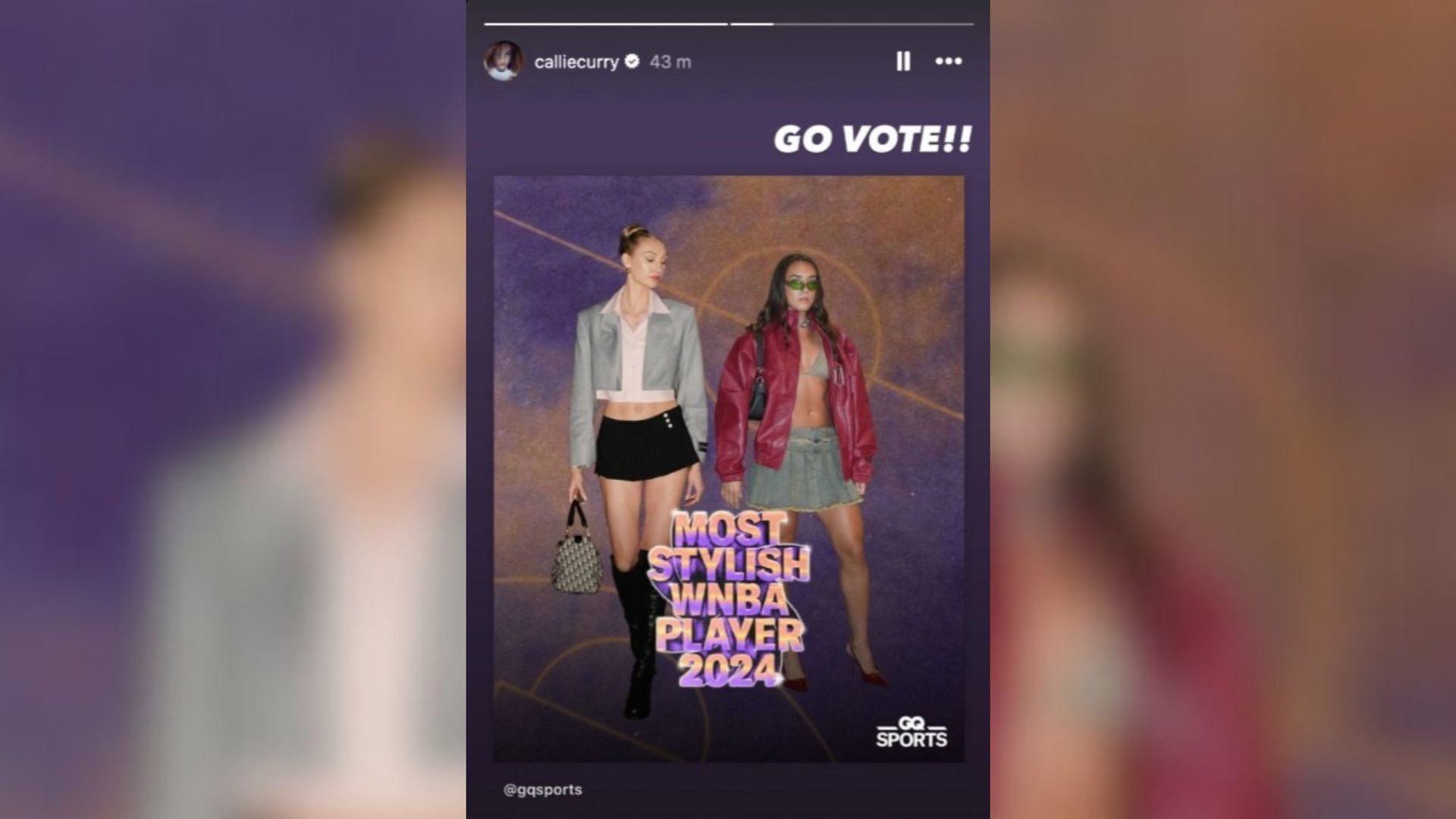 Callie Curry urges fans to vote for WNBA&#039;s most stylish player showdown between Cameron Brink and Nika Muhl