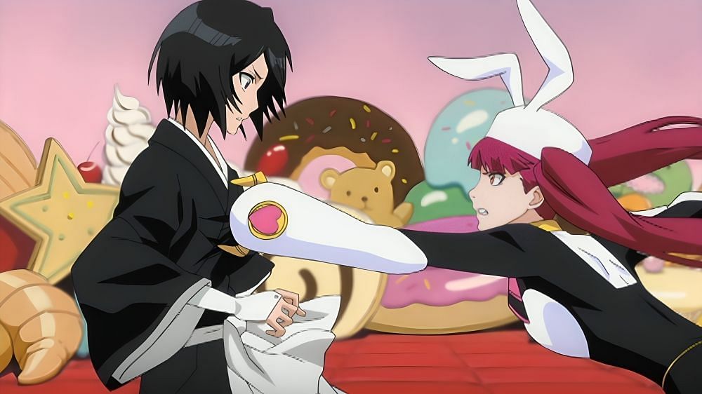 Rukia and Riruka fighting during the Lost Agent arc (Image via Studio Pierrot).