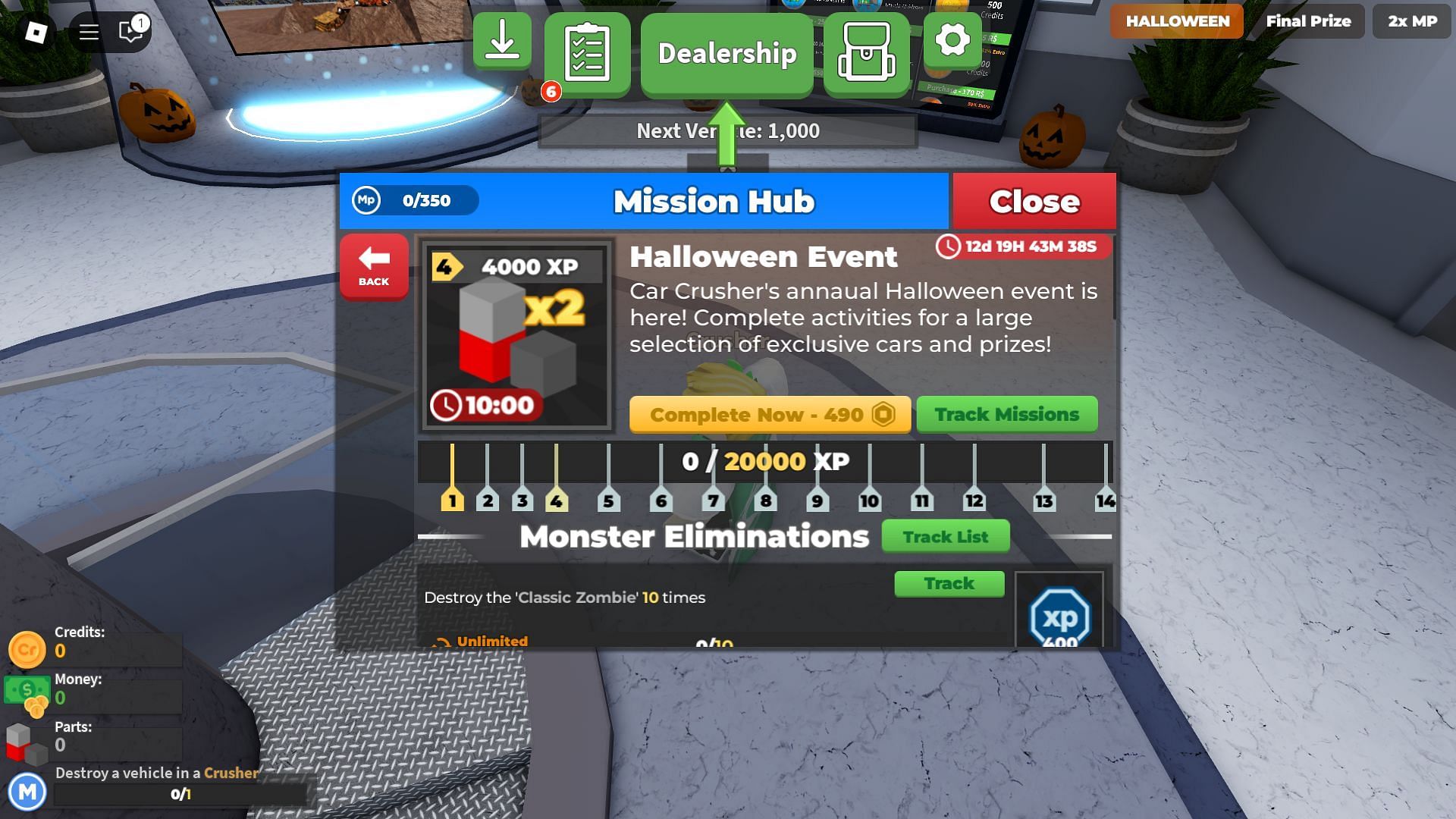 Players can track the quests from the event hub (Image via Roblox)