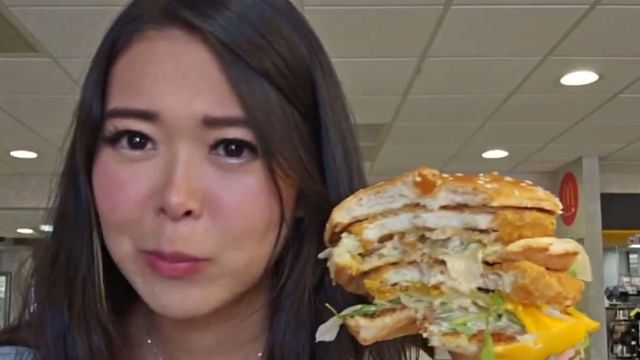 ExtraEmily tried the newly launched Chicken Big Mac during a recent broadcast (Image via @FearedBuck)