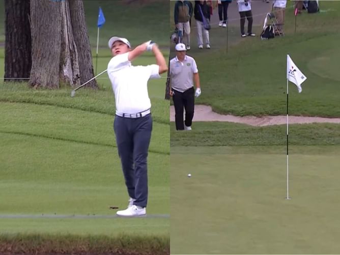 WATCH: Japan's Kensei Hirata with a ‘ridiculous par’; shoots from the trees to the green at Zozo Championship Round 2
