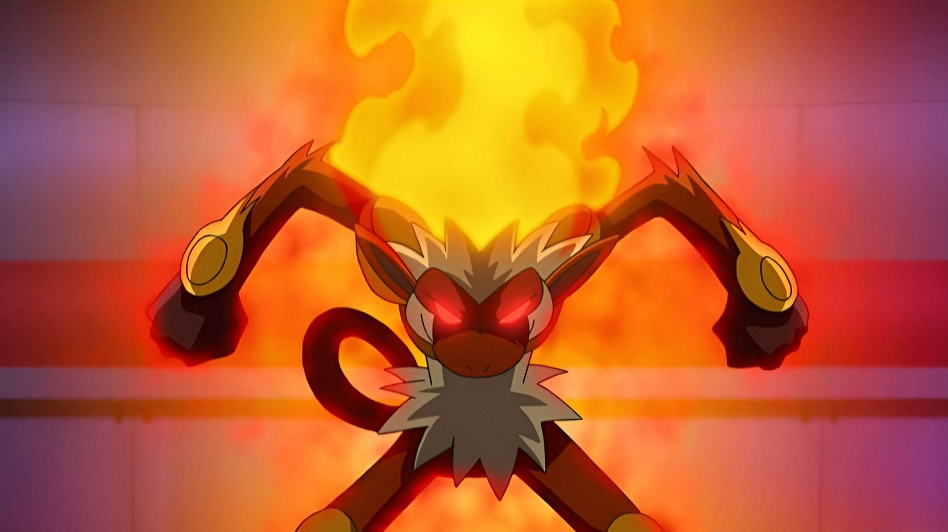 Ash&#039;s Infernape in the anime. (Image via The Pokemon Company)