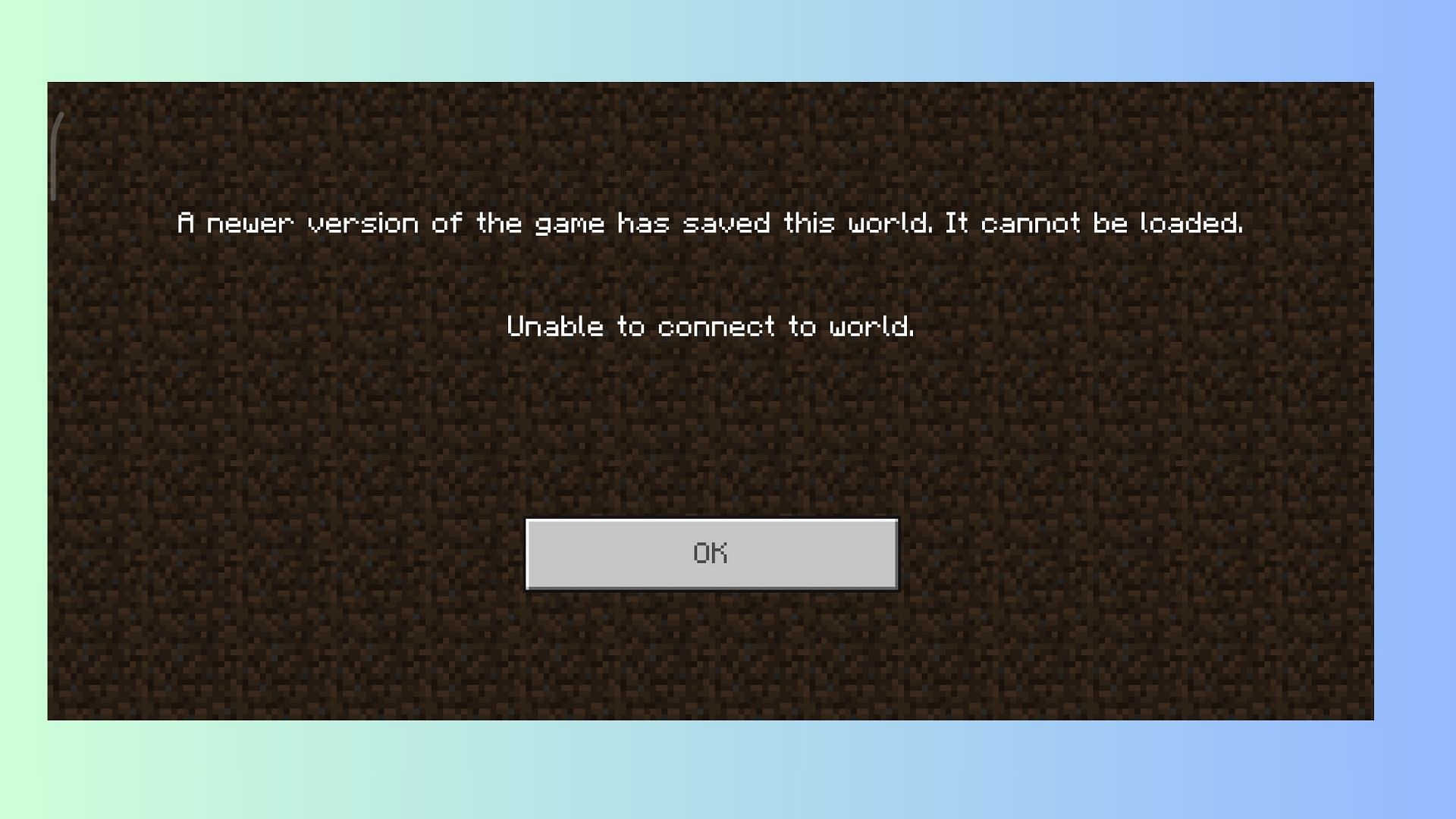 Existing and new worlds opened during the issue are corrupted (Image via Mojang Studios)