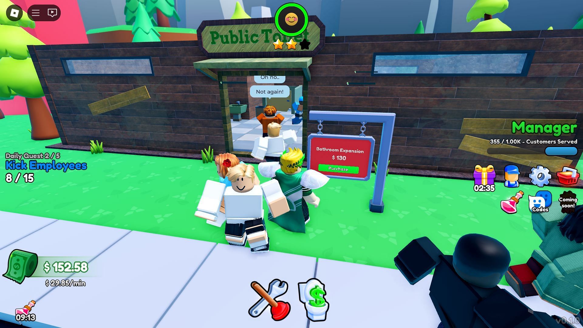 The goal is to expand your establishment (Image via Roblox)