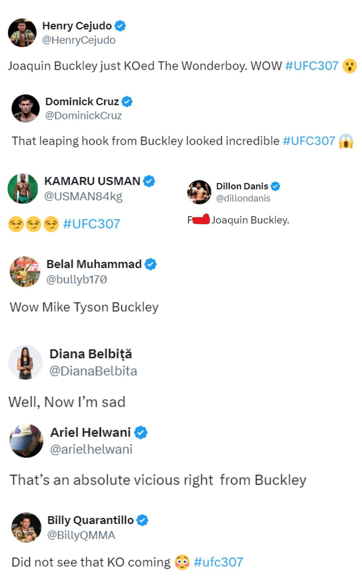 Fighter reactions to Stephen Thompson&#039;s KO loss