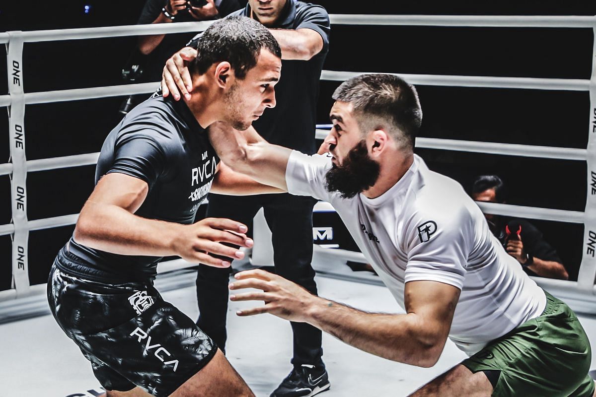 Tye Ruotolo grappling with Dagi Arslanaliev. [Photo via: ONE Championship]