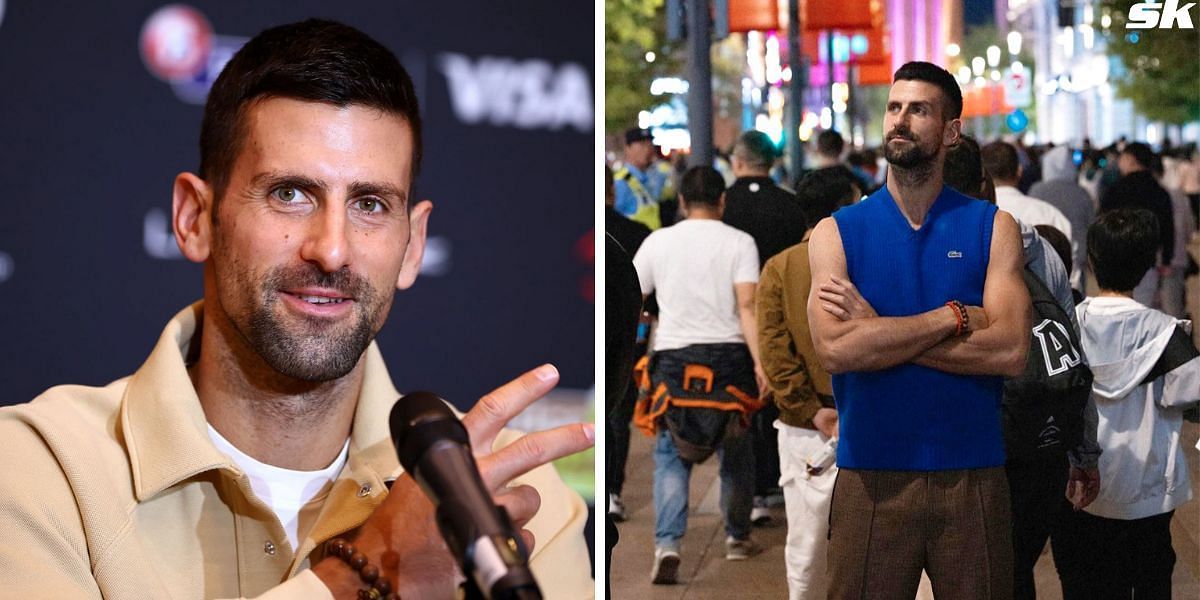 Novak Djokovic did a fun street photoshoot amid Shanghai Masters run [Image Source: Getty Images ; Instagram/@djokernole]