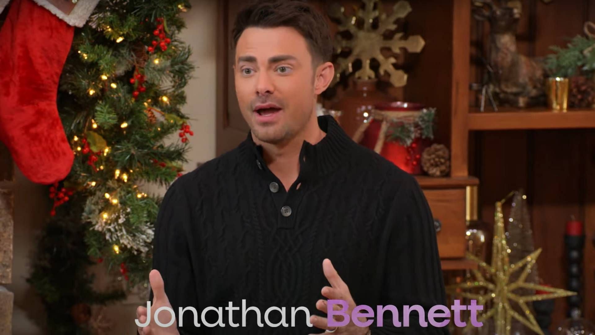 Jonathan Bennett in Finding Mr. Christmas (image via YouTube\@Hallmark+)